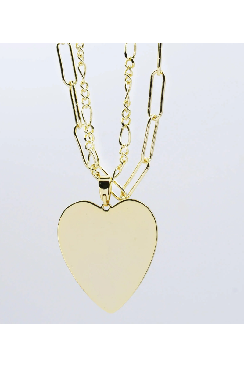 BIG HEART DOUBLE CHAIN NECKLACE