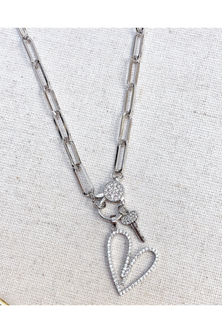 SILVER CIRCLE CHAIN LINK NECKLACE